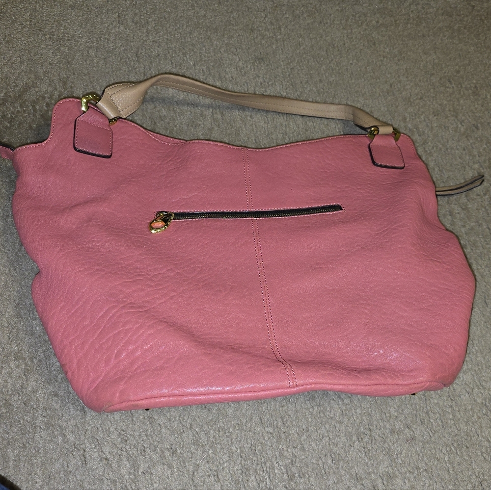 orYANY Lamb Leather Tote—Lauren Mineral Red Pebbled Pre-Owned. Cute Bag! - Picture 4 of 12